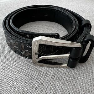 GOYARD Fregate Leather Goyardine Canvas Belt
